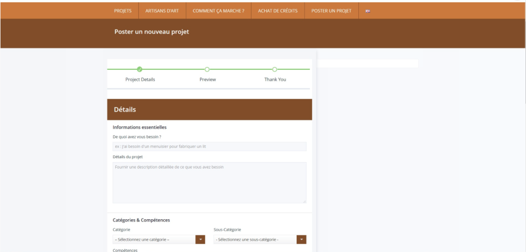 site mise en relation MyCraftMakers projet- le web francais