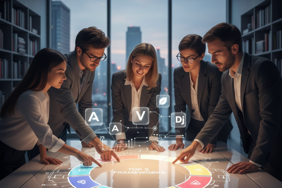 Découvrez les cinq frameworks les plus populaires pour le développement de solut - frameworks, développement digital, compara