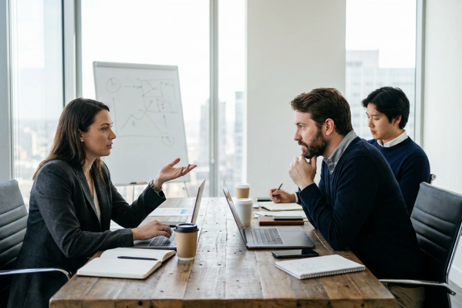 Retour d'expérience sur les 100 premiers jours de bascule stratégique d'un acteu - décision stratégique build vs buy, gouvern